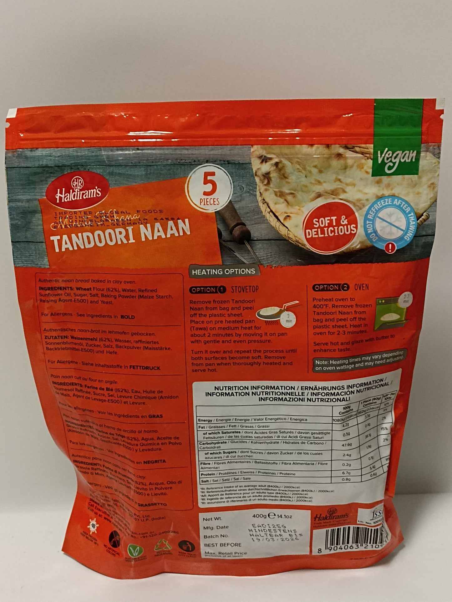 Haldiram Tandoori Naan 400g