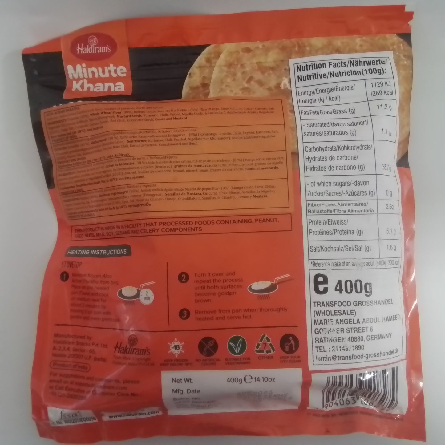 Haldiram Aloo Achari Paratha 400g