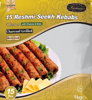 Crown 15 Reshmi Seekh Kebabs Chicken with Cheese & Nuts Charcoal Grilled 1kg