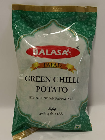 Balasa Green Chilli Potato Papad 100g