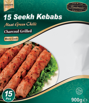 Crown 15 Seekh Kebabs Lamb Green Chilli Charcoal 900g